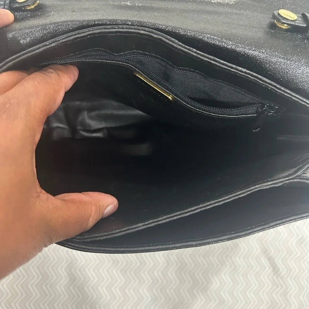 Giani Bernini Ostritch Leather Satchel with Gold Accent